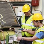Environment UK whg electricians Chris Hickey and Liam Johnson